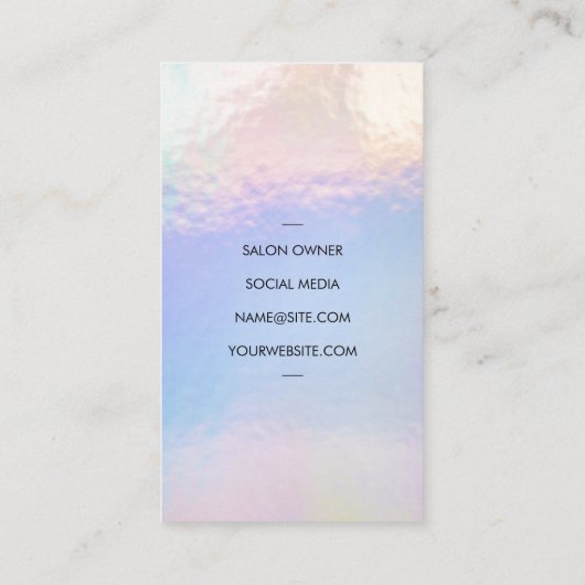 schaar | iriserende shimmer | kapper visitekaartje (Achterkant)