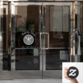 Schaar & Kam Logo Aangepaste naam Elegant Raamsticker (Kantoordeur)