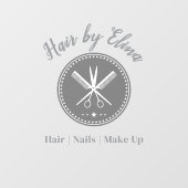 Schaar & Kam Logo Aangepaste naam Elegant Raamsticker (Vel)