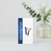 Schaar kam Logo | geometrisch trimpatroon Visitekaartje (Staand voorkant)