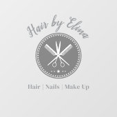 Schaar & Kam Logo Met Eigen Naam Elegant Raamsticker (Vel)