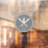 Schaar & Kam Logo Met Eigen Naam Elegant Raamsticker (Vel 2)