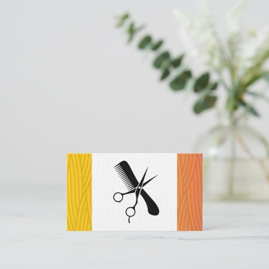 Schaar kam Logo | Modern Art Weave Pattern Afsprakenkaartje (Staand voorkant)