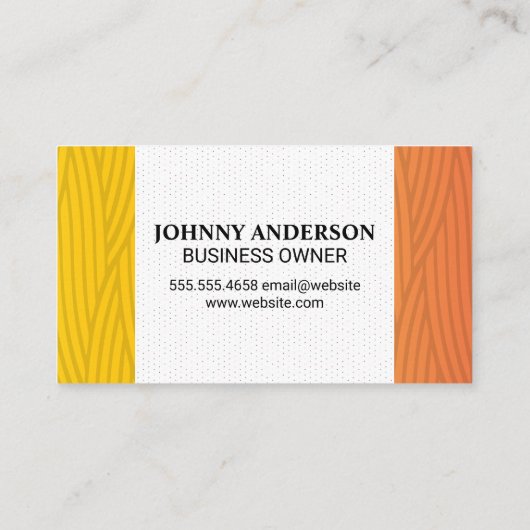 Schaar kam Logo | Modern Art Weave Pattern Afsprakenkaartje (Achterkant)