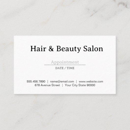 Schaar Kam Logo | Waterverf Achtergrond Afsprakenkaartje (Achterkant)