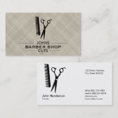 Schaar & Kam met Scheidingstekens (textiel met str Visitekaartje (Voorkant / Achterkant)