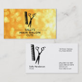 Schaar & Kam met Scheidingswanden (gouden bokeh) Visitekaartje (Voorkant / Achterkant)