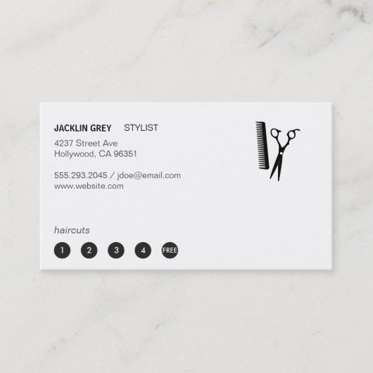 Schaar & Kam (punchcard 5) Klantenkaartje (Voorkant)