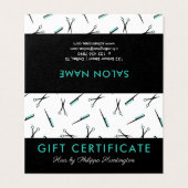 Schaar & kammen Haarsalon Cadeaubon Kaart (Buitenkant ongevouwen)