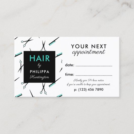 Schaar & kammen Hair Stylist Afspraakkaart Afsprakenkaartje (Voorkant)