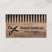 schaar | kammen | Hout Visitekaartje (Voorkant)