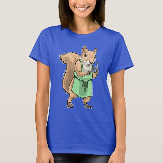 Schaar Kapper Eekhoorn Kam T-shirt (Voorkant)