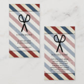 Schaar Kapper Strepen Vintage Visitekaartje (Voorkant / Achterkant)