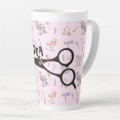 Schaar kapper stylist gepersonaliseerd latte mok (Rechterhoek)