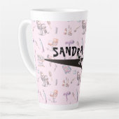 Schaar kapper stylist gepersonaliseerd latte mok (Linkerhoek)