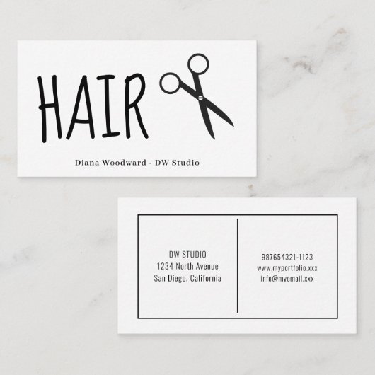 Schaar Kappers Visitekaartje (Voorkant / Achterkant)