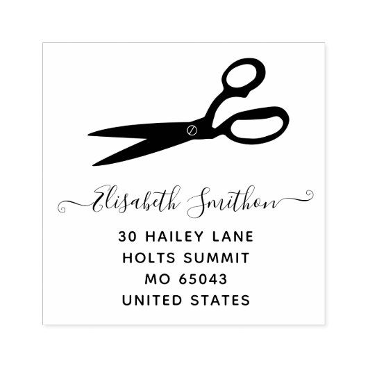 Schaar Kapsalon Kapper Professioneel Rubberstempel (Afrduk)