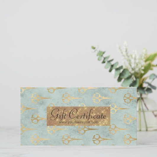 Schaar Kapsalon Vintage Cadeaubon (Staand voorkant)