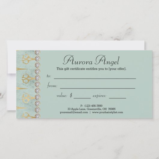 Schaar Kapsalon Vintage Cadeaubon (Achterkant)