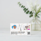 schaar | Kat Dog Love | Groomer | QR-code Visitekaartje (Staand voorkant)