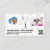 schaar | Kat Dog Love | Groomer | QR-code Visitekaartje (Voorkant)