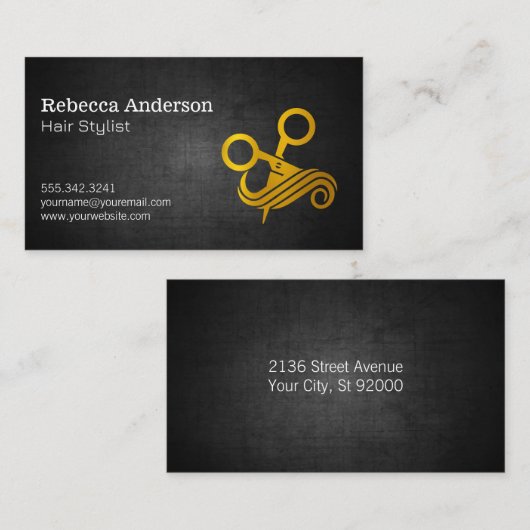 Schaar Knippende Haar Logo Visitekaartje (Voorkant / Achterkant)