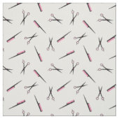 Schaar & kombs - Hot-roze zwart-wit Stof (Swatch)