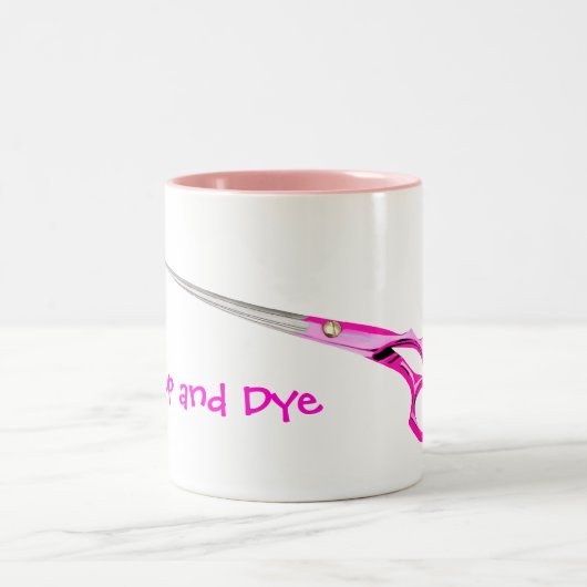 schaar, krullen en kleurstof tweekleurige koffiemok (Center)