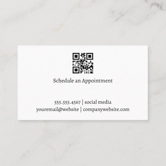 schaar | Kunstmatig kleurenblok Visitekaartje (Achterkant)