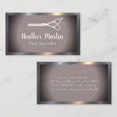 schaar | Leder | Visitekaartje metallisch Lijst (Voorkant / Achterkant)