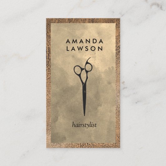 Schaar | Leren rand Visitekaartje (Voorkant)