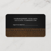 Schaar Logo | bruin gestikt leer Afsprakenkaartje (Achterkant)