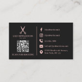 Schaar Logo Foto QR Code Roze Kapper Visitekaartje (Achterkant)