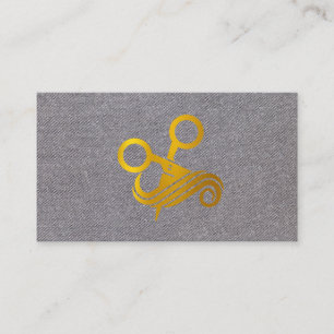 Schaar Logo Haar   Grijze Textuur Achtergrond Visitekaartje