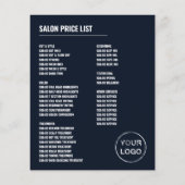 Schaar Logo, haarlijst, haarsalon Advert Flyer (Achterkant)