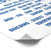 Schaar Logo, haarlijst, haarsalon Advert Poster (Hoek)