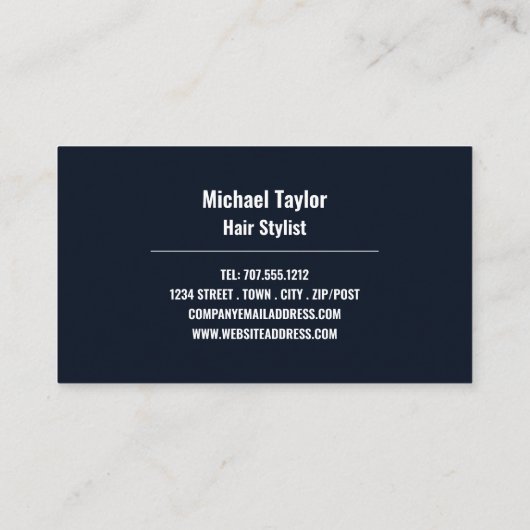 Schaar, Logo, haarlijst, haarsalon Visitekaartje (Achterkant)