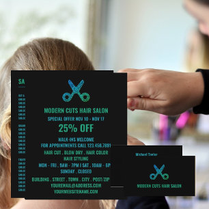 Schaar, Logo, haarlijst, haarsalon Visitekaartje