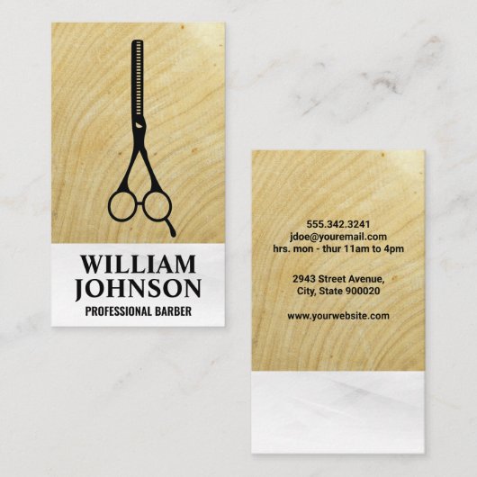 Schaar Logo | Houtstructuur Visitekaartje (Voorkant / Achterkant)