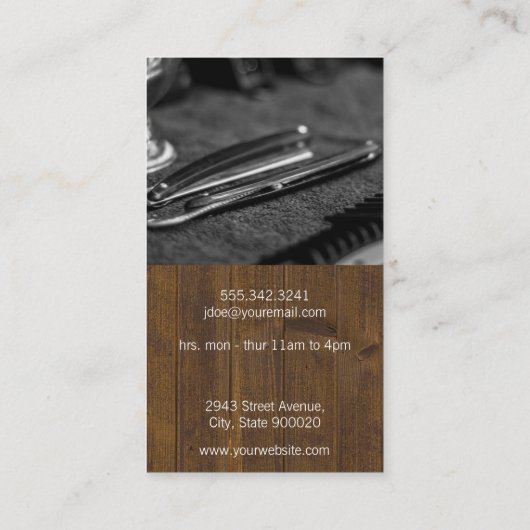 Schaar Logo | houtversiering Visitekaartje (Achterkant)