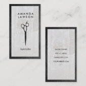 Schaar Logo | Leder | Steen Visitekaartje (Voorkant / Achterkant)