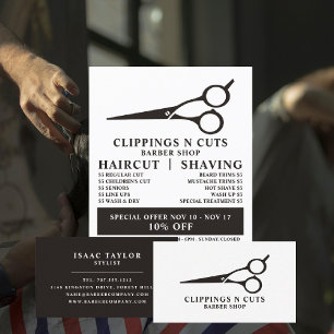 Schaar, Logo, Mannen, Adverteren Flyer