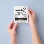 Schaar, Logo, Mannen, Adverteren Flyer (Hand)