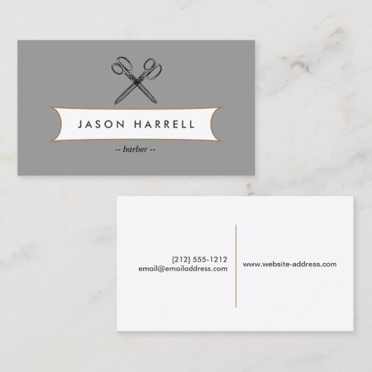  SCHAAR LOGO voor kapper, kapper Visitekaartje (Voorkant / Achterkant)