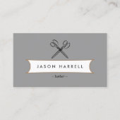  SCHAAR LOGO voor kapper, kapper Visitekaartje (Voorkant)