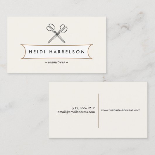  SCHAAR LOGO voor naaister, Crafters Visitekaartje (Voorkant / Achterkant)
