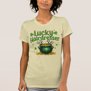 Schaar Lucky Hairdresser Green St. Patricks Day T-shirt
