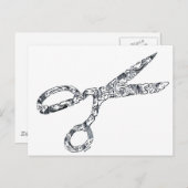 schaar met haarsnit briefkaart (Voorkant / Achterkant)