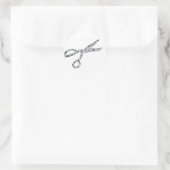 schaar met halsdoorsnede ronde sticker (Tas)