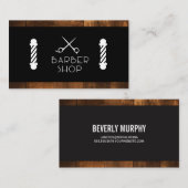 schaar met kapperstokken | houtversiering visitekaartje (Voorkant / Achterkant)